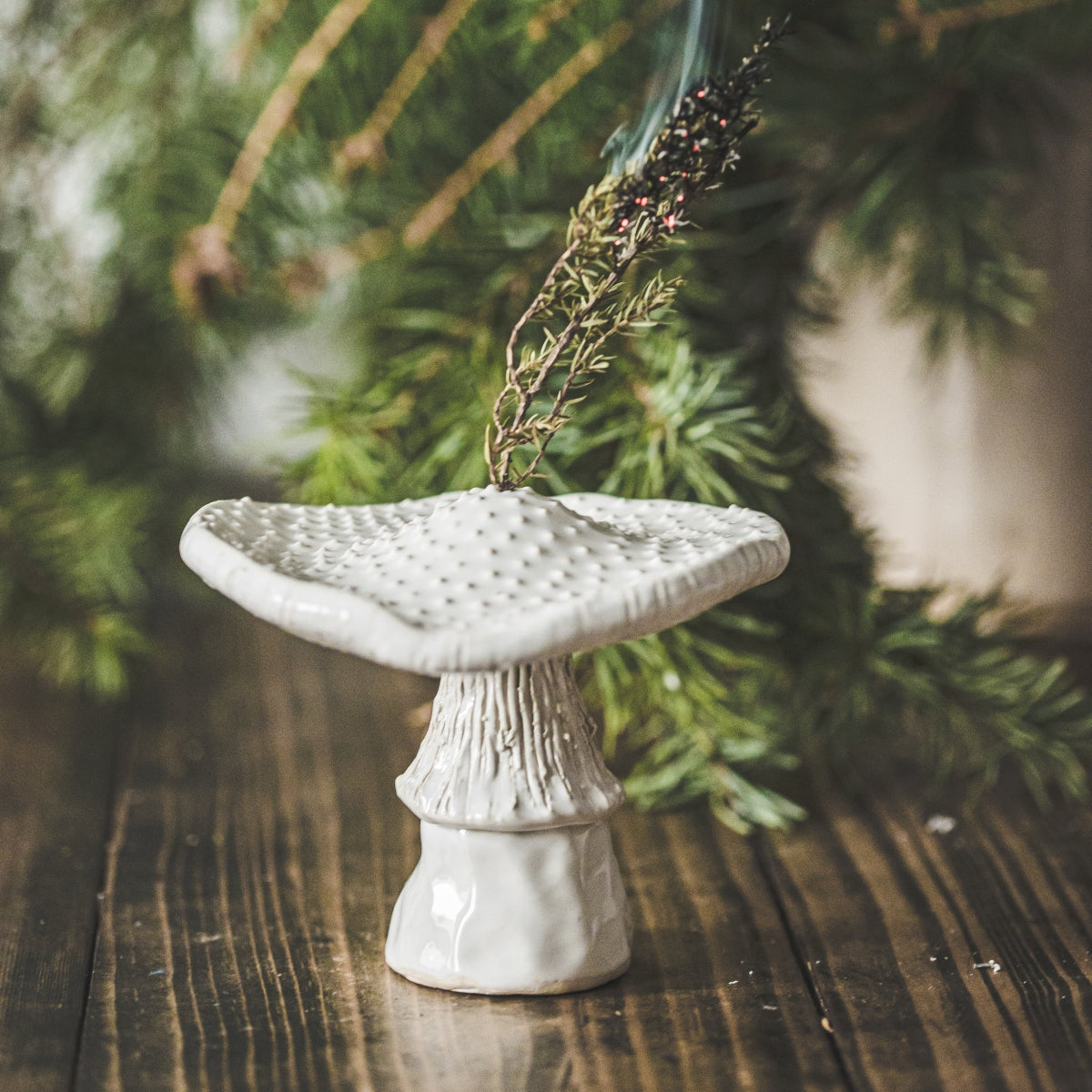 Ceramic mushroom shape incense holder