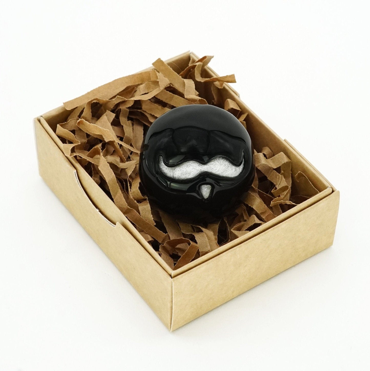 Black car diffuser for essential oil, Car charm with mustache decor, Car air freshener vent clip