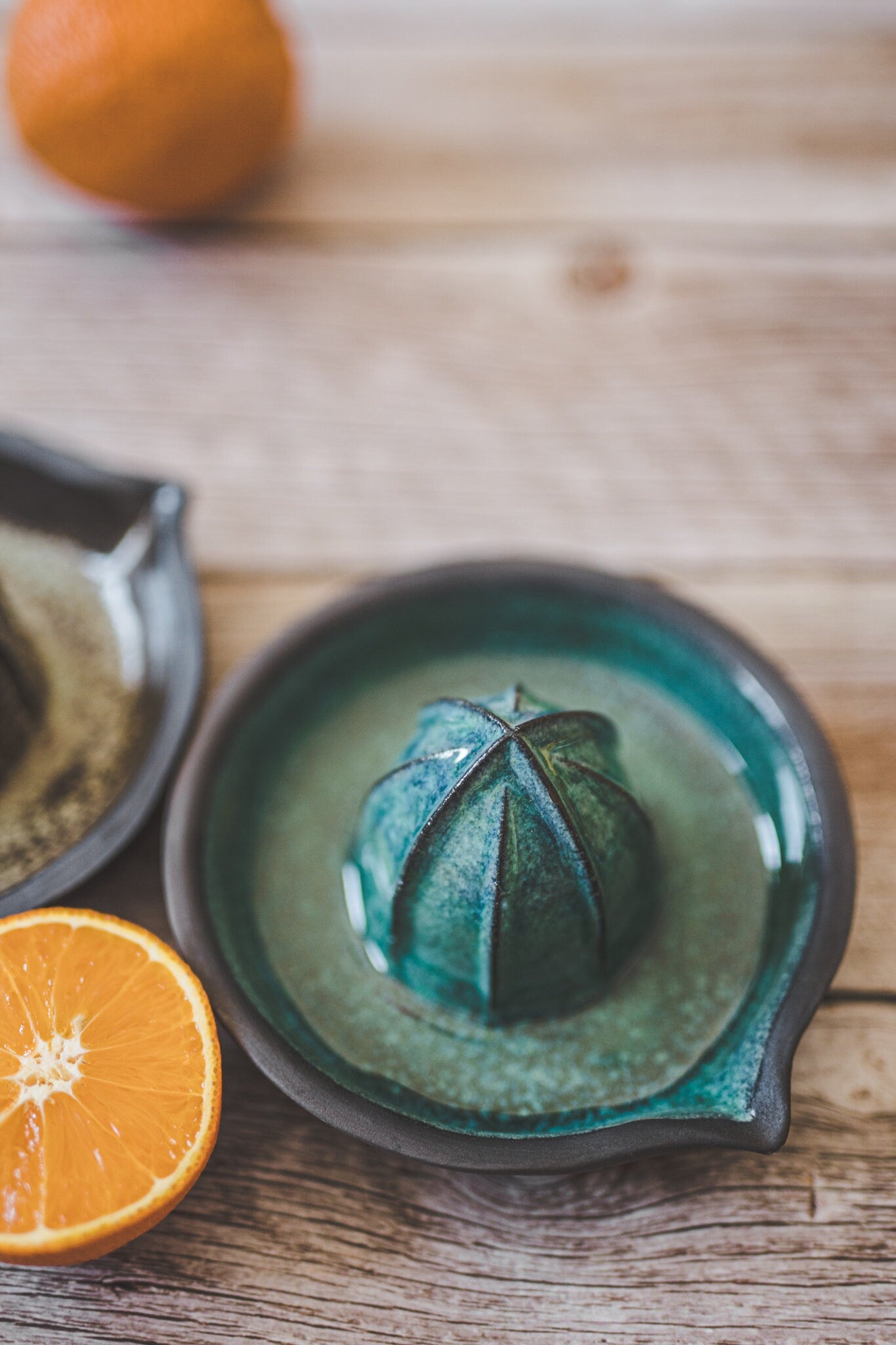 Ceramic aqua blue citrus juicer - Pottery lemon squeezer - Handmade orange juice maker