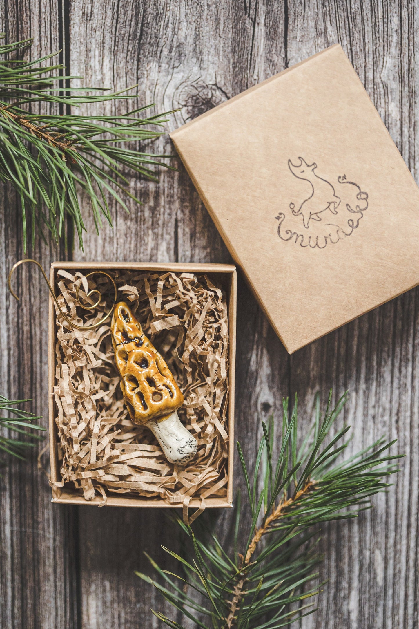 Morel mushroom ornament