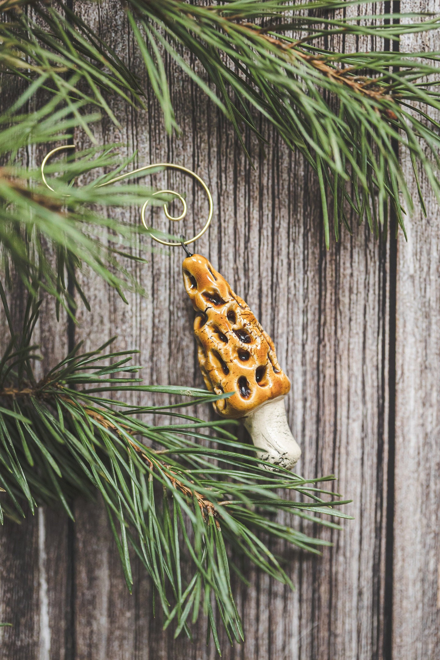 Kalėdų gyromitra grybų papuošalas - Netikras morkų grybas Kalėdų eglutės papuošimas - Keramikos grybų Kalėdų dovana
